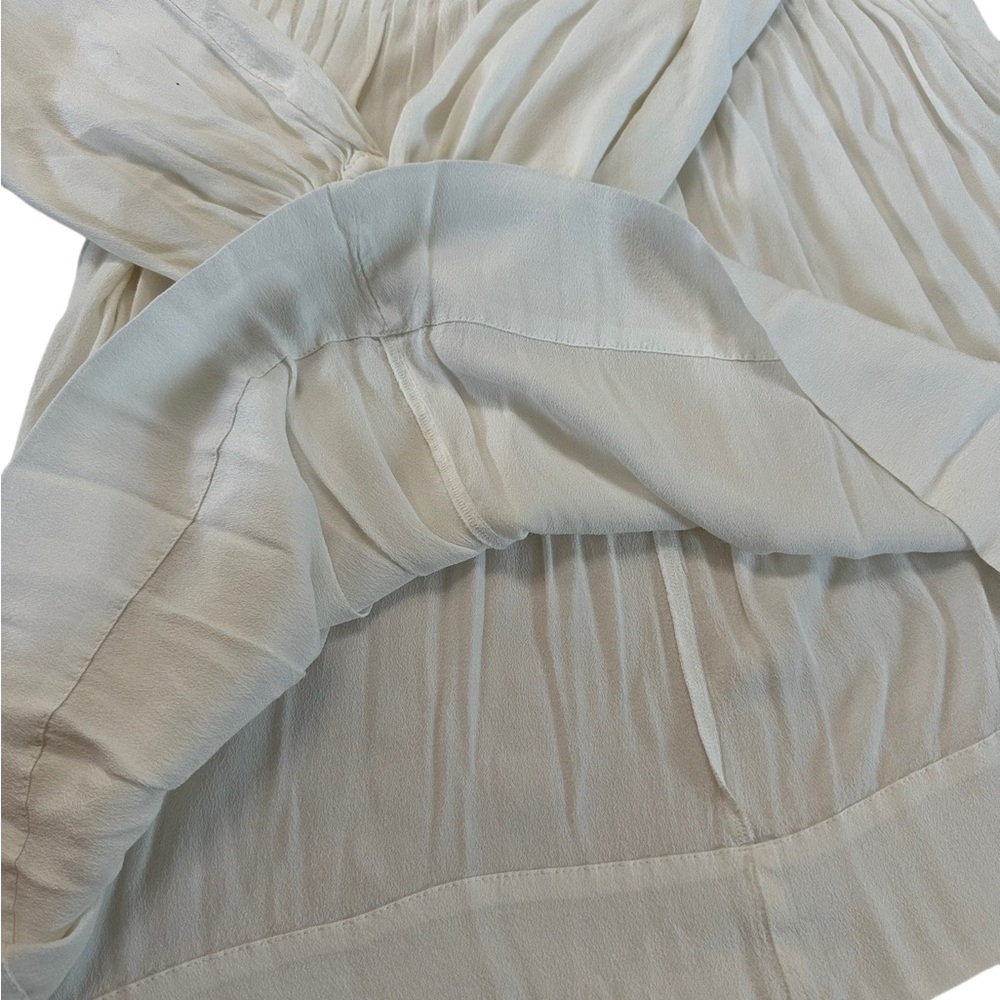 H&M White Long Sleeve Pleated Midi Dress Size 6 - Picture 15 of 17